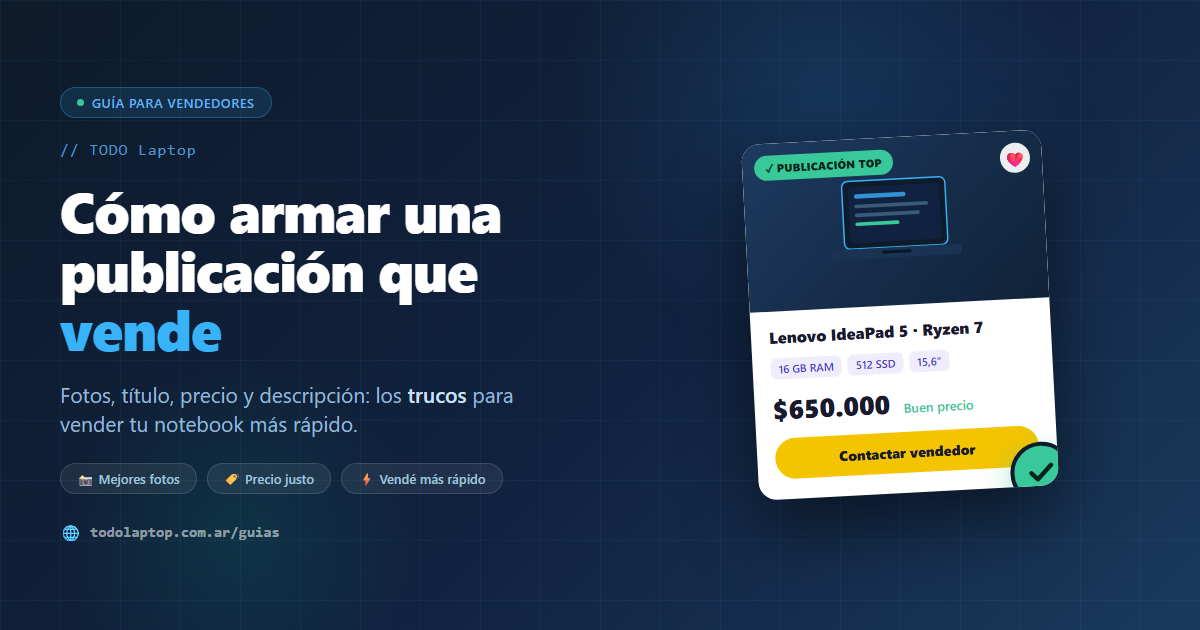 Cómo armar una publicación que vende: guía para vender tu notebook más rápido
